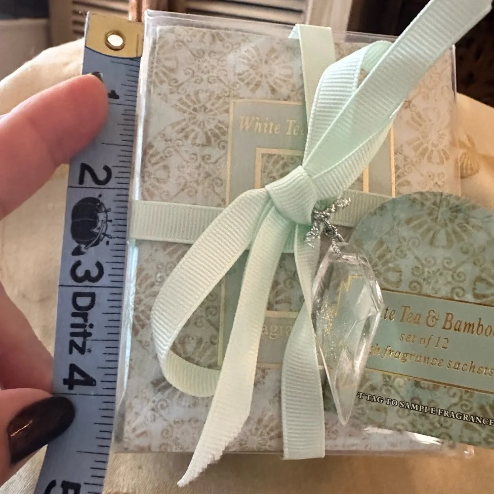 White Tea & Bamboo Set of 12 High Fragrance Drawer / Closet / Suitcase Sachets.